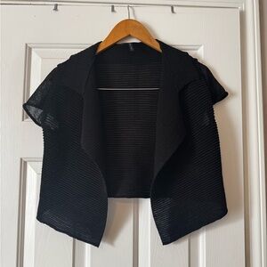 Sarah Pacini Cropped Merino Cardigan – Fine Lines – One Size